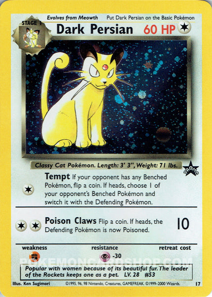 # 17 Dark Persian Holo Promo Pokemon Card Nr Mint