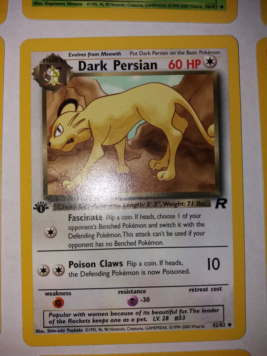 42/82 Dark Persian 1st Edition “Team Rocket” Nr. Mint – Mint –  PokemonCardShop