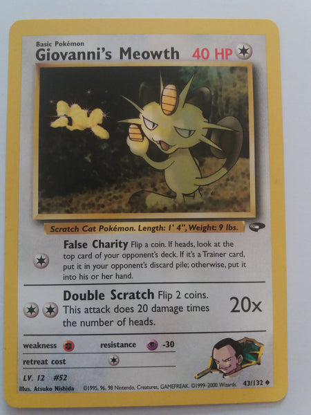 43/132 Giovanni's Meowth Gym Challenge Set Nr Mint - Mint