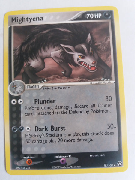 18/108 Mightyena Rare Non Holo Ex Power Keepers Set Nr Mint – Mint