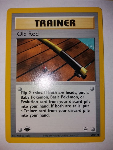 1st Ed 64/64 Old Rod Neo Revelations Pokemon Card Nr Mint - Mint