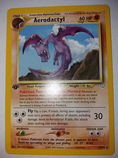 1st Ed 15/64 Aerodactyl Rare Neo Revelations Pokemon Card Nr Mint - Mint