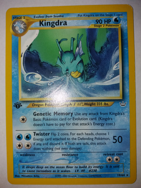 1st Ed 19/64 Kingdra Rare Neo Revelations Pokemon Card Nr Mint - Mint