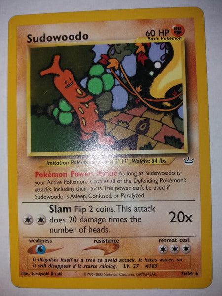 26/64 Sudowoodo Rare Neo Revelations Pokemon Card Nr Mint - Mint