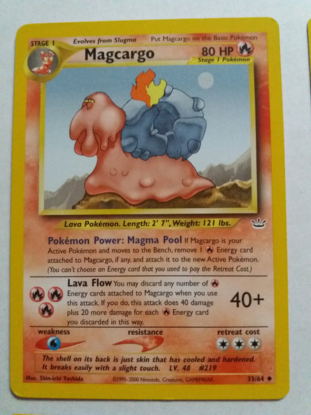 33/64 Magcargo Neo Revelations Pokemon Card Nr Mint - Mint