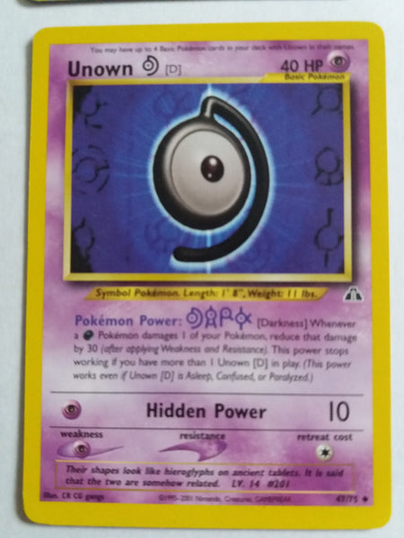 47/75 Unown D “Neo Discovery” Nr. Mint – Mint