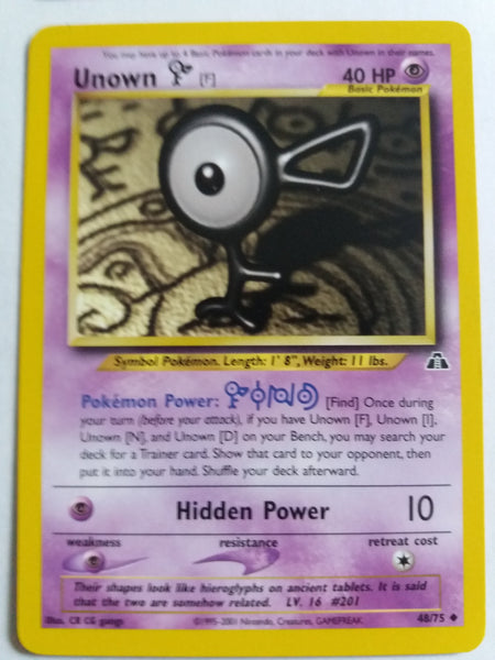 48/75 Unown F “Neo Discovery” Nr. Mint – Mint