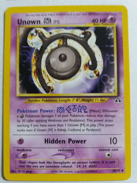 49/75 Unown M “Neo Discovery” Nr. Mint – Mint