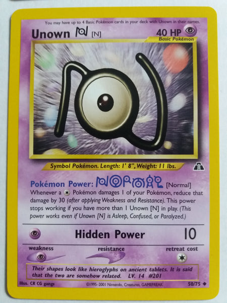50/75 Unown N “Neo Discovery” Nr. Mint – Mint