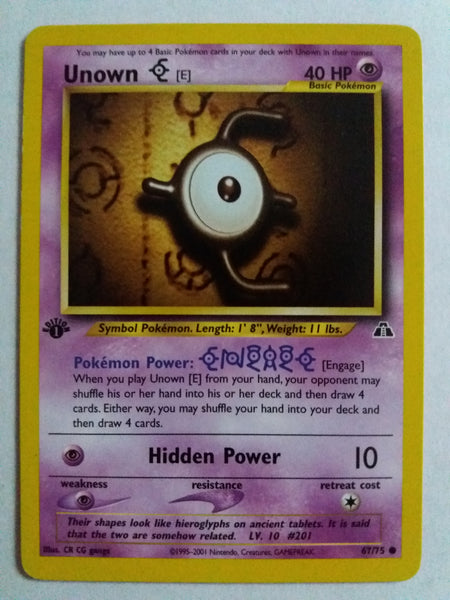 1st Ed 67/75 Unown E “Neo Discovery” Nr. Mint – Mint