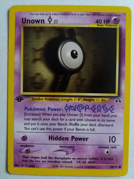 1st Ed 68/75 Unown I “Neo Discovery” Nr. Mint – Mint