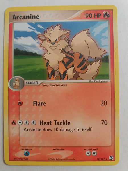 18/112 Arcanine Rare Non Holo EX Fire Red Leaf Green Set Nr Mint – Mint