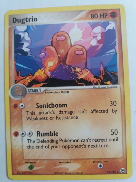 22/112 Dugtrio Rare Non Holo EX Fire Red Leaf Green Set Nr Mint – Mint
