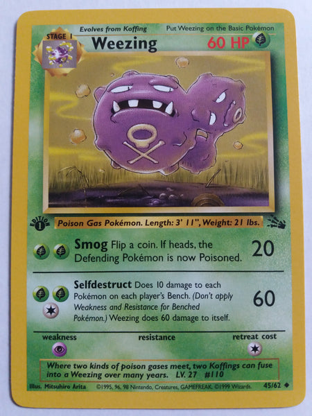 45/62 Weezing 1st Edition “Fossil” Nr. Mint – Mint