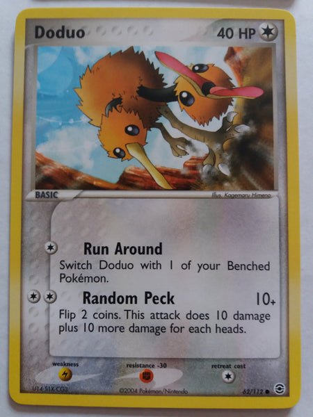 62/112 Doduo Non Holo EX Fire Red Leaf Green Set Nr Mint – Mint