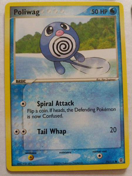 75/112 Poliwag Non Holo EX Fire Red Leaf Green Set Nr Mint – Mint