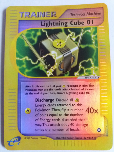 127/147 Lightning cube 01 Rev Holo Aquapolis Nr Mint – Mint