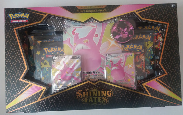 Pokemon shining Fates Crobat  Vmax Premium Box inc 7 shining fates Booster packs