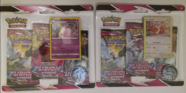 Pokemon Fusion Strike Triple Booster Packs With Promo Espeon Or Eevee