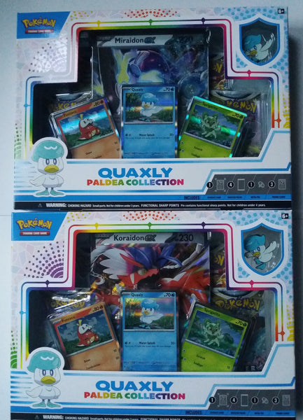 Pokemo Paldea Collection Boxes Sprigatito, Fuecoco, and Quaxly