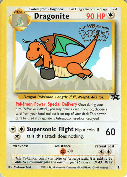 # 5 Dragonite Promo Pokemon Card Nr Mint - Mint