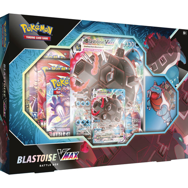 Pokemon Blastoise Vmax Collection Box inc 4 Booster pack 65 Blastoise Sleeves