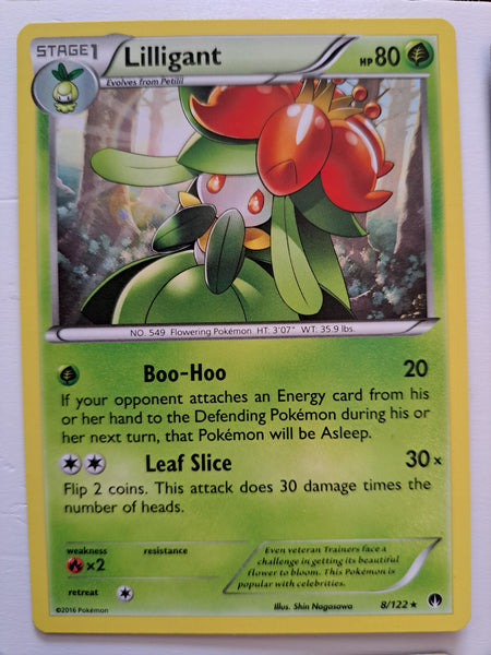 8/122 Lilligant Rare BreakPoint Pokemon Card Nr Mint - Mint