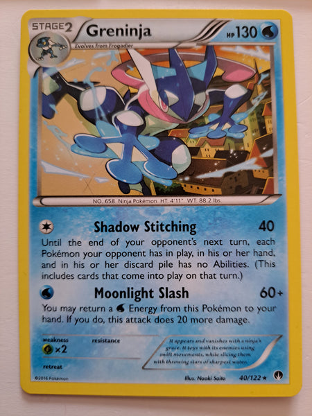 pokemon breakpoint rare cards 40/122 Greninja Rare BreakPoint Pokemon Card Nr Mint