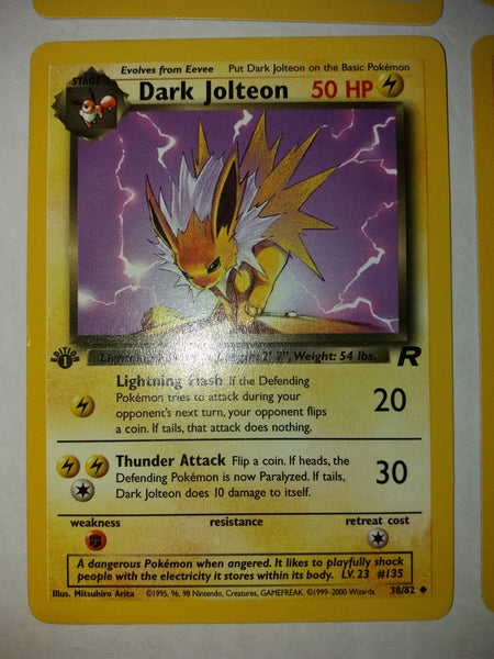 38/82 Dark Jolteon 1st Edition Team Rocket Nr. Mint Mint PokemonCardShop 38/82 Dark Jolteon 1st Edition Team Rocket Nr. Mint Mint PokemonCardShop