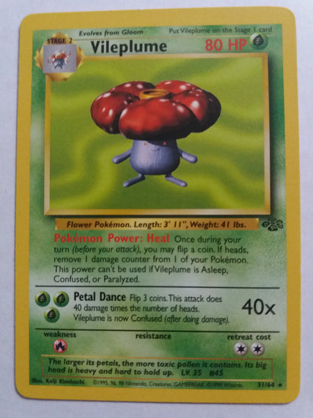 31/64 Vileplume Rare Jungle Set Near Mint - Mint