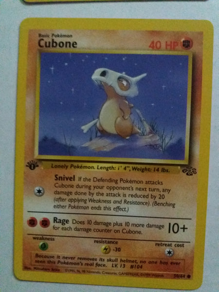 1st Ed 50/64 Cubone Jungle Set Near Mint - Mint