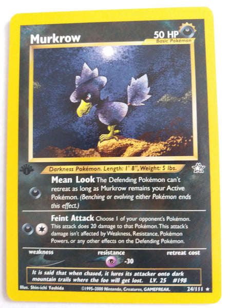 24/111 Murkrow Rare “Neo Genesis” 1st Edition  Excellent