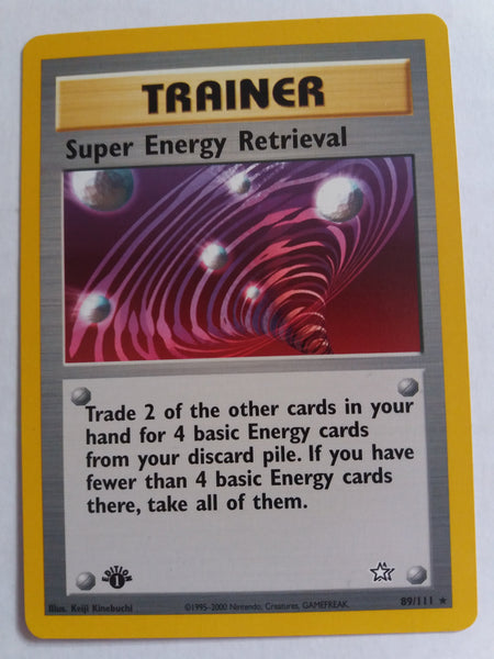 89/111 Super Energy Retrieval Rare “Neo Genesis” 1st Edition Exc