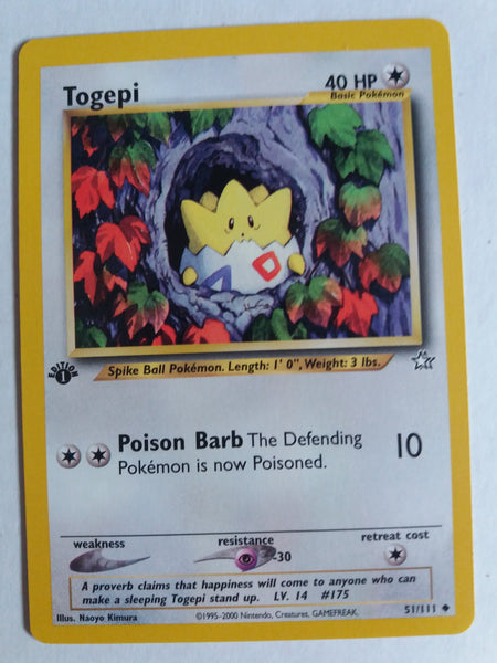 51/111 Togepi “Neo Genesis” 1st Edition Nr. Mint – Mint
