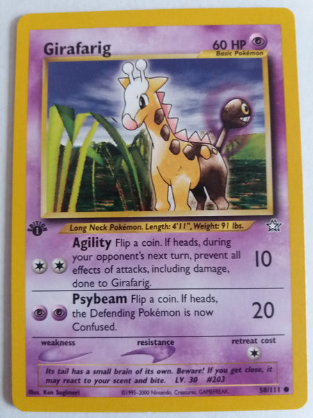 58/111 Girafarig “Neo Genesis” 1st Edition Nr. Mint – Mint