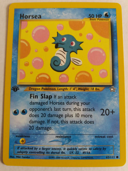 62/111 Horsea “Neo Genesis” 1st Edition Nr. Mint – Mint