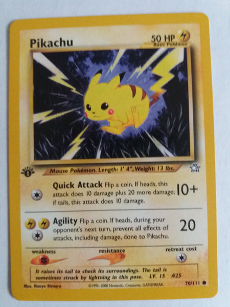 70/111 Pikachu “Neo Genesis” 1st Edition Nr. Mint – Mint
