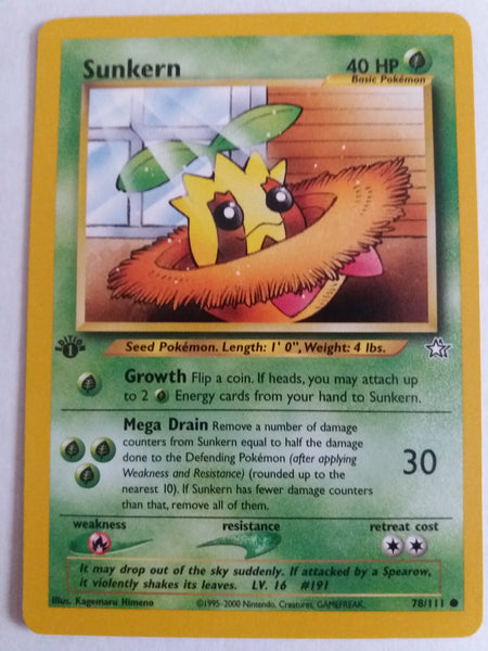 78/111 Sunkern “Neo Genesis” 1st Edition Nr. Mint – Mint