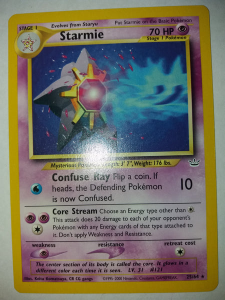 25/64 Starmie Rare Neo Revelations Pokemon Card Nr Mint - Mint