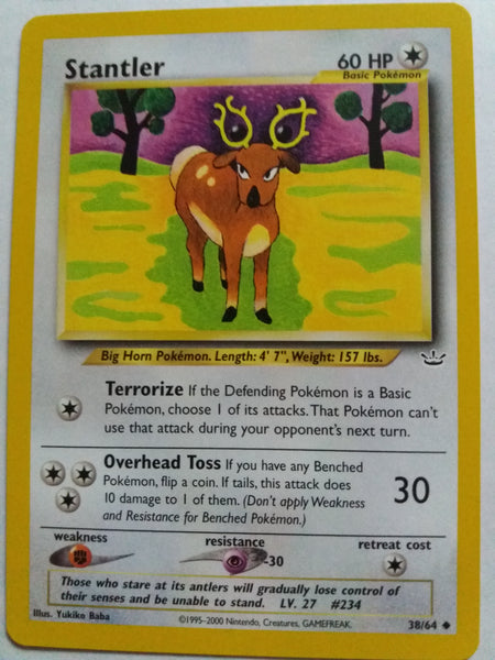 38/64 Stantler Neo Revelations Pokemon Card Nr Mint - Mint