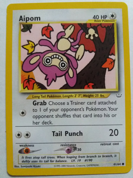 41/64 Aipom Neo Revelations Pokemon Card Nr Mint - Mint