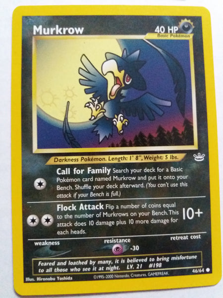 46/64 Murkrow Neo Revelations Pokemon Card Nr Mint - Mint