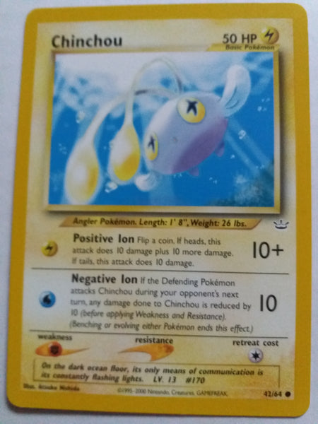 42/64 Chinchou Neo Revelations Pokemon Card Nr Mint - Mint