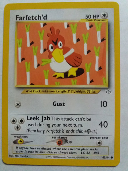 43/64 Farfetch'd Neo Revelations Pokemon Card Nr Mint - Mint