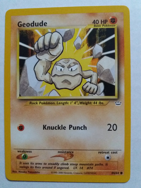 44/64 Geodude Neo Revelations Pokemon Card Nr Mint - Mint