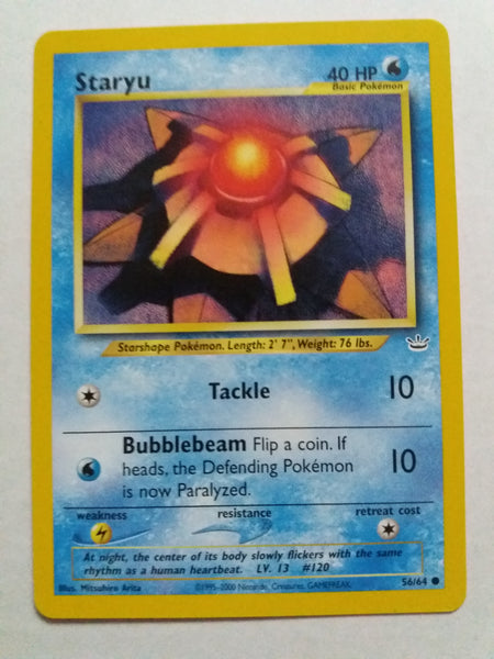 56/64 Staryu Neo Revelations Pokemon Card Nr Mint - Mint