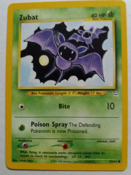 59/64 Zubat Neo Revelations Pokemon Card Nr Mint - Mint