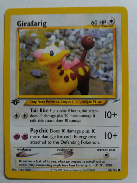 66/105 Girafarig 1st Edition “Neo Destiny” Nr. Mint - Mint