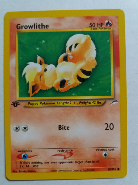 68/105 Growlithe 1st Edition “Neo Destiny” Nr. Mint - Mint