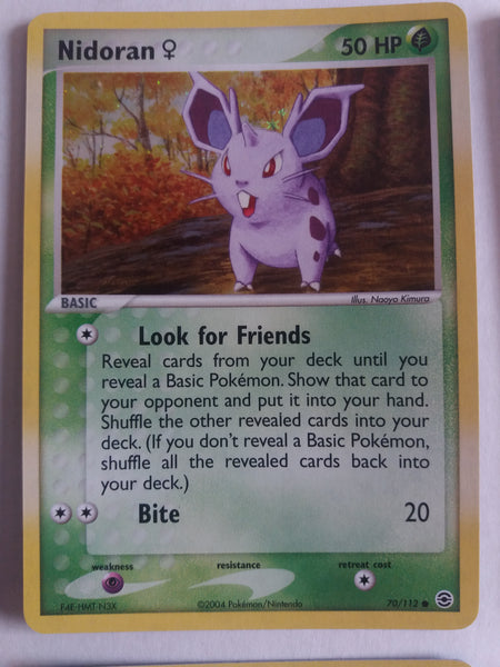 70/112 Nidoran Rev Holo EX Fire Red Leaf Green Set Nr Mint – Mint